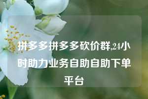 拼多多拼多多砍价群,24小时助力业务自助自助下单平台