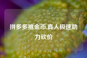 拼多多推金币,真人极速助力砍价