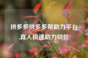 拼多多拼多多帮助力平台,真人极速助力砍价