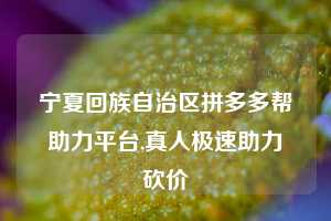 宁夏回族自治区拼多多帮助力平台,真人极速助力砍价
