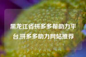 黑龙江省拼多多帮助力平台,拼多多助力网站推荐