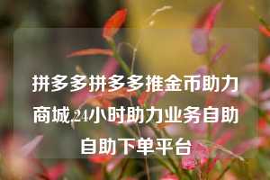 拼多多拼多多推金币助力商城,24小时助力业务自助自助下单平台