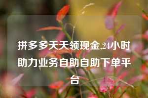 拼多多天天领现金,24小时助力业务自助自助下单平台