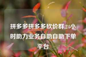 拼多多拼多多砍价群,24小时助力业务自助自助下单平台