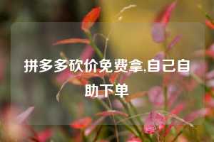 拼多多砍价免费拿,自己自助下单