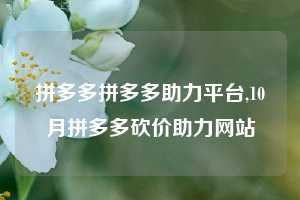 拼多多拼多多助力平台,10月拼多多砍价助力网站