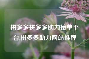 拼多多拼多多助力接单平台,拼多多助力网站推荐