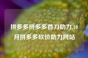 拼多多拼多多首刀助力,10月拼多多砍价助力网站