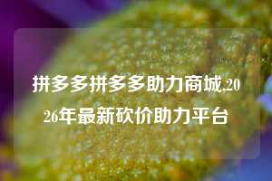 拼多多拼多多助力商城,2026年最新砍价助力平台