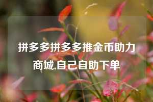 拼多多拼多多推金币助力商城,自己自助下单