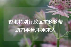 香港特别行政区拼多多帮助力平台,不用求人