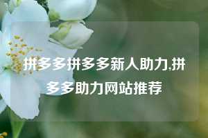 拼多多拼多多新人助力,拼多多助力网站推荐