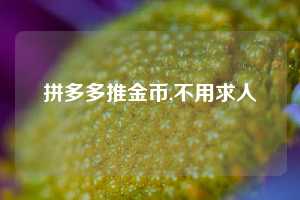 拼多多推金币,不用求人