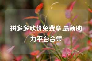 拼多多砍价免费拿,最新助力平台合集