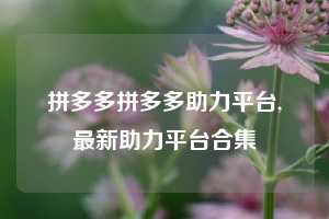 拼多多拼多多助力平台,最新助力平台合集
