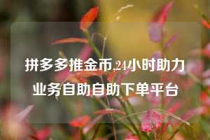 拼多多推金币,24小时助力业务自助自助下单平台