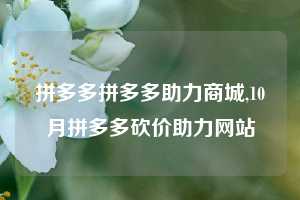 拼多多拼多多助力商城,10月拼多多砍价助力网站