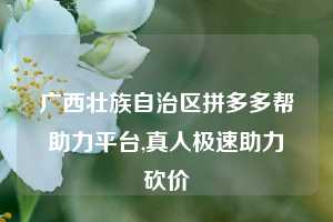 广西壮族自治区拼多多帮助力平台,真人极速助力砍价