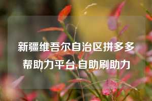 新疆维吾尔自治区拼多多帮助力平台,自助刷助力
