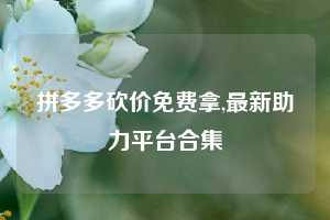 拼多多砍价免费拿,最新助力平台合集