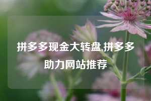 拼多多现金大转盘,拼多多助力网站推荐