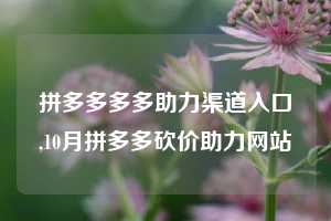 拼多多多多助力渠道入口,10月拼多多砍价助力网站