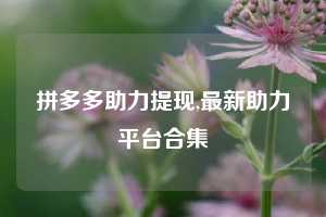 拼多多助力提现,最新助力平台合集