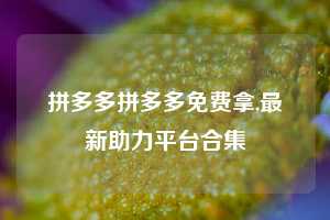 拼多多拼多多免费拿,最新助力平台合集