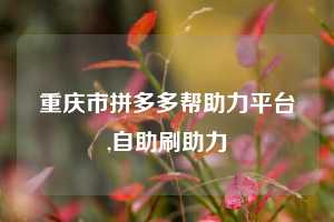 重庆市拼多多帮助力平台,自助刷助力