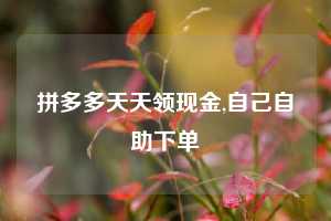拼多多天天领现金,自己自助下单