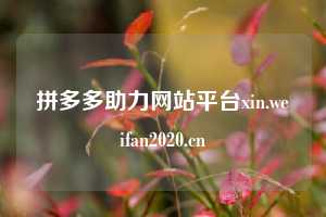 拼多多助力网站平台xin.weifan2020.cn